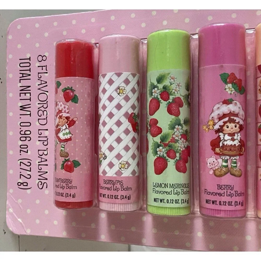 8 Pack Strawberry Shortcake Flavored Lip Balms Lemon Meringue Cake‎ Batter NEW